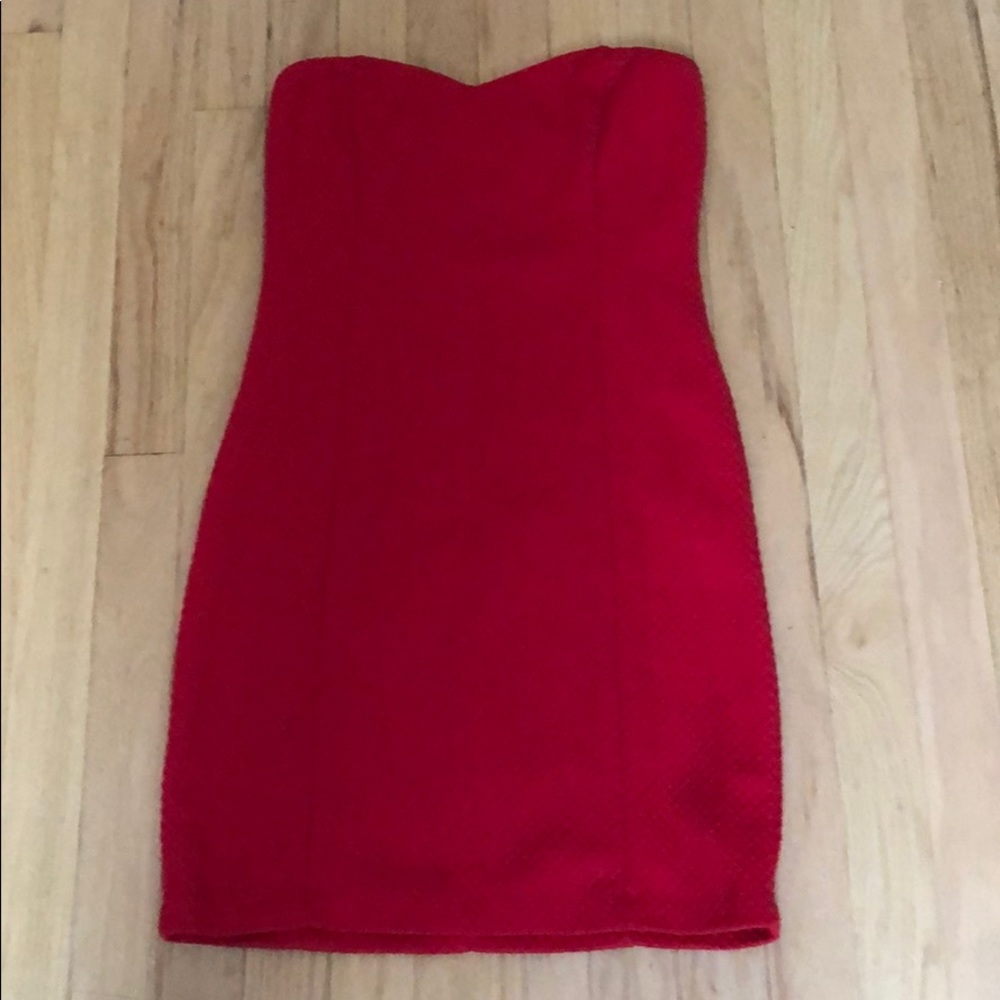 Bright Red Forever 21 Strapless Dress